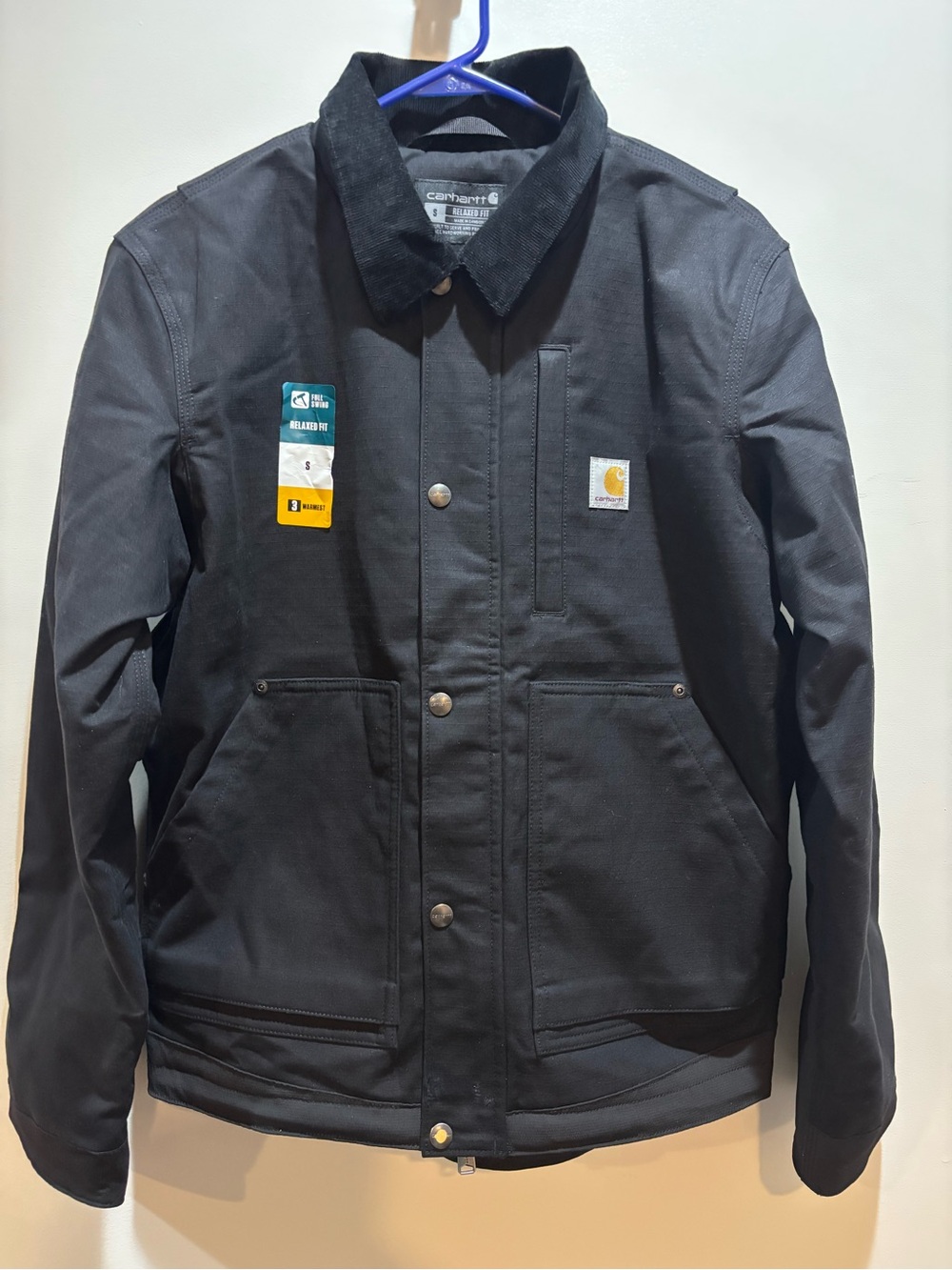 Carhartt Men’s Black Work Jacket - Rugged Canvas Coat with attachable hood